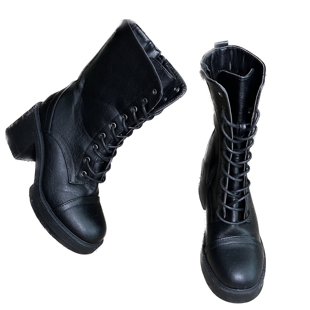 Women’s Black Military Combat Boots Mid Calf Size: 6, Natural Breeze